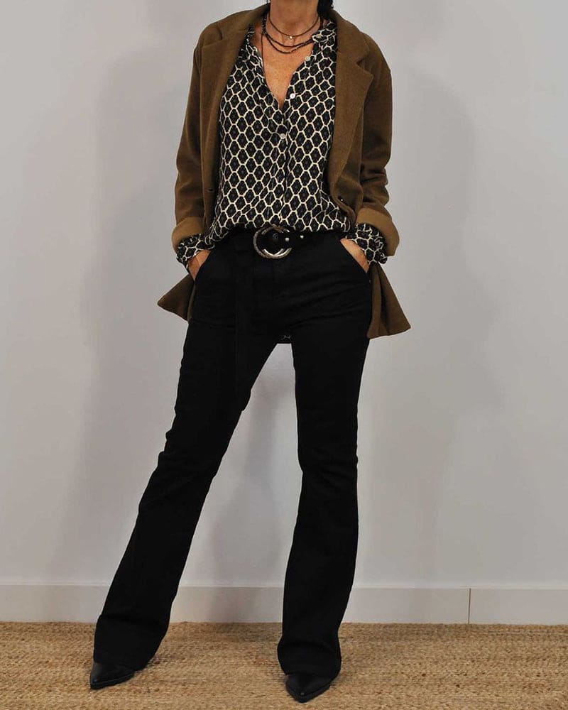 Van Laar® | Relaxed V-Hals Midi-Shirt